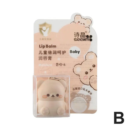 Children Fruity Lip Balm Moisturizing Anti-Dry Anti Crack Lip Balm Baby Available Lip Care Cute Little Bear Lipstick SkinCare