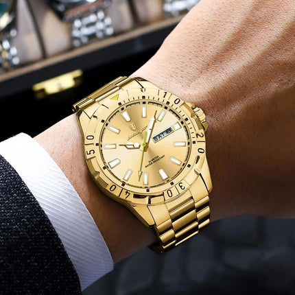 POEDAGAR Business Man Watch Waterproof Luminous Date Week Men Watch Sports Male Wristwatch Stainless Steel Men's Quartz Watches