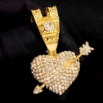 Hip hop Men Iced Out Cuban Link Chain Necklace for Men withPanda Tiger Shark Lip Heart Dollar Pendant Wholesale Jewelry Gifts