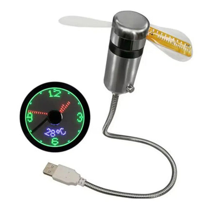 Multi-function USB Real Clock Fan USB Time Temperature Fan USB Real Time Clock Fan Desktop Quiet Fan For Office Study Dorm Daily