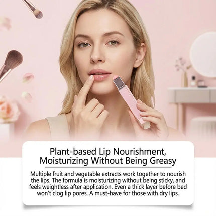 Plumping Lip Gloss Strawberry Pink Long Lasting Lip Tint Hydrating Lip Treatment Hyaluronic Acid Moisturizing Lip Balm