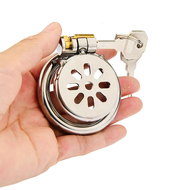 Male Super Mini Chastity Cage Stainless Steel Chastity Device Penis Cage Cock Ring With Lock Sex Toys For Men BDSM Sissy