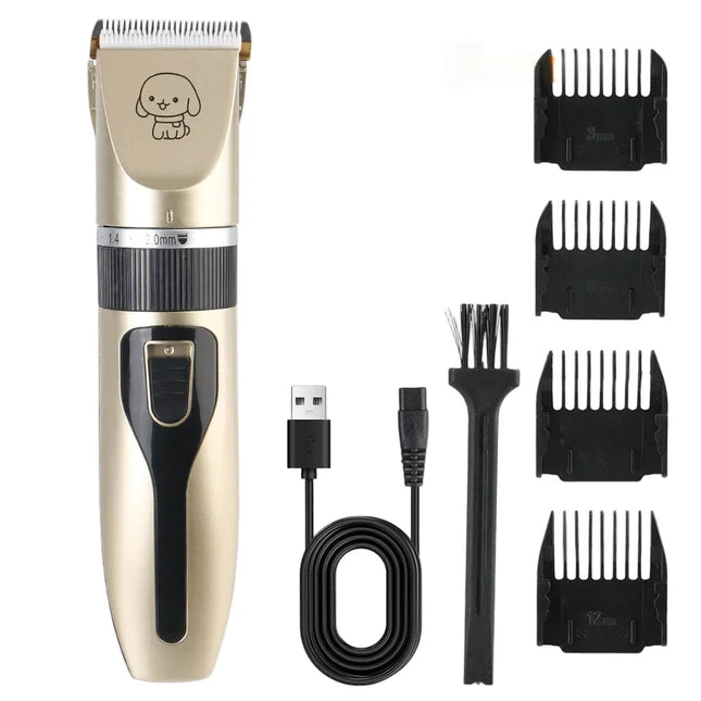 Electric pet clippers for dog and cat grooming; pet hair trimmer; electric grooming shaver.