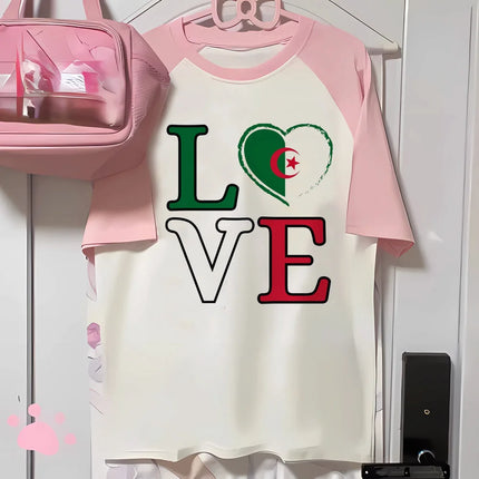 Algeria top women anime modern style t-shirts girl comic 2000s clothes