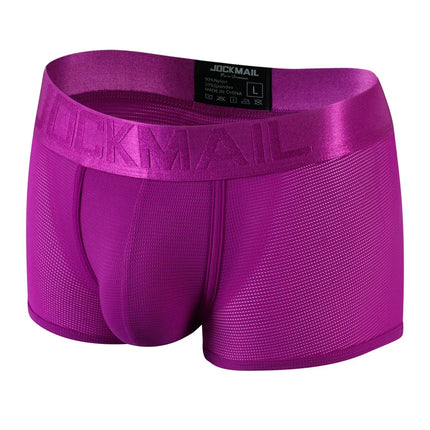 JOCKMAIL Sexy Underwear Mens Flat Corner Pants Ice Silk Breathable Youth Quadrangle Pants Guard Pants Mesh Quick Drying