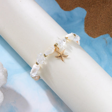 Boho Irregular Gravel Beaded Stone Anklets For Women Summer Ocean Beach Handmade Ankle Bracelet Foot Leg Chain Gift Accessories