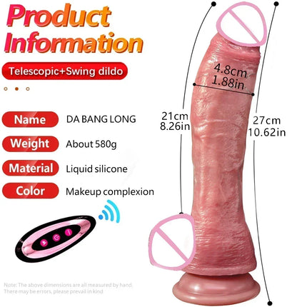 SCX-MAS Soft Long Realistic Big Dildo Vibrator Penis Telescopic Swing Heating Silicone Dildos Female Remote Control Vibrators F