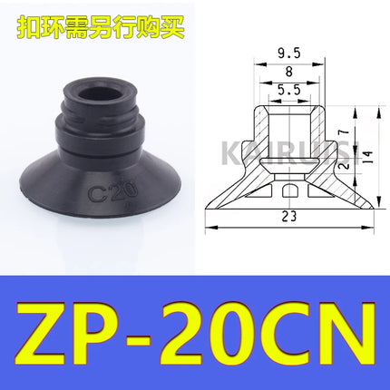 5pcs/pack ZP-C Series Vacuum Suction Cups Ribbed Robotic Suction Nozzle ZP-10/13/16/20/25/30/40/50CS/CN