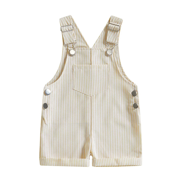 0-3Y Summer Toddler Baby Boys Girls Stripe Print Rompers Overalls Casual Sleeveless Button Playsuit Shorts Fashion Outfits
