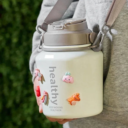 Stainless Steel Vacuum Flask, Outdoor Portable Keeps Cold and Heat, Thermal Bottles, Drinkware