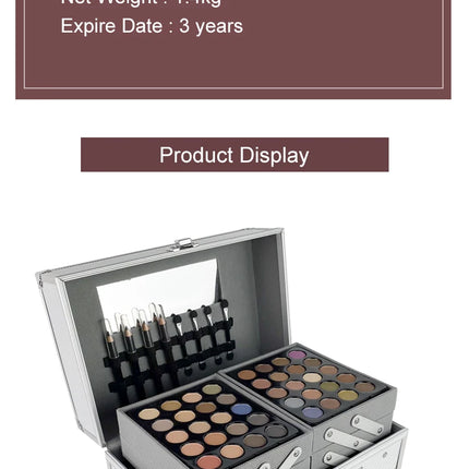 132 Color Makeup Gift Kit Full Set Box Face Powder Eyeshadow Palette Lipstick Concealer,Eyebrow Blush All In One Makeup Gift Set