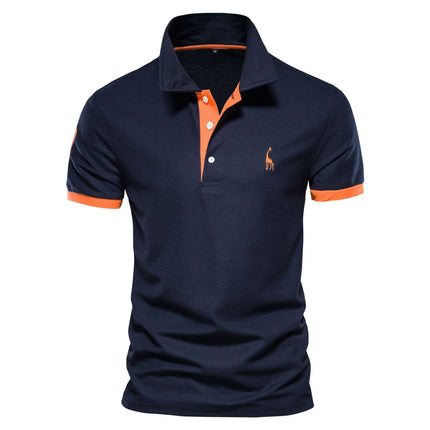 S-5XL New Summer Style Men's POLO Shirts Cotton, Solid Color, Sporty Lapel Design, Fashionable Casual Short-Sleeved T-Shirts-T02