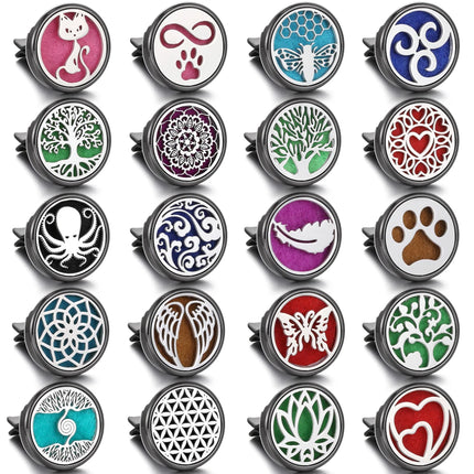 1pc Refillable Car Air Freshener Perfume Diffuser Clip, Auto Air Vent Car Interior Car Aromatherapy Diffuser With 10pcs Pads