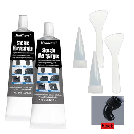 2Pcs Shoe Repair Glue Kit White Black Sole Waterproof Quick Drying Filling Repair Glue Wear-resistant Sealant Crack Repair Agent