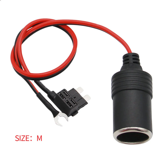 1PCS Pure Copper DC 12V Car Cigarette Lighter Charger Cable Female Socket Plug Connector Adapter Cable Fuse