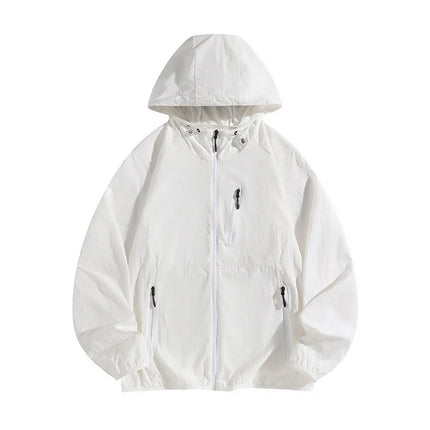 Men's Summer Thin Fishing Jacket UPF50+ UV Protection Quick Dry Hat Outdoor Clothing Breathable Tight Fit Linen Polo Shirt