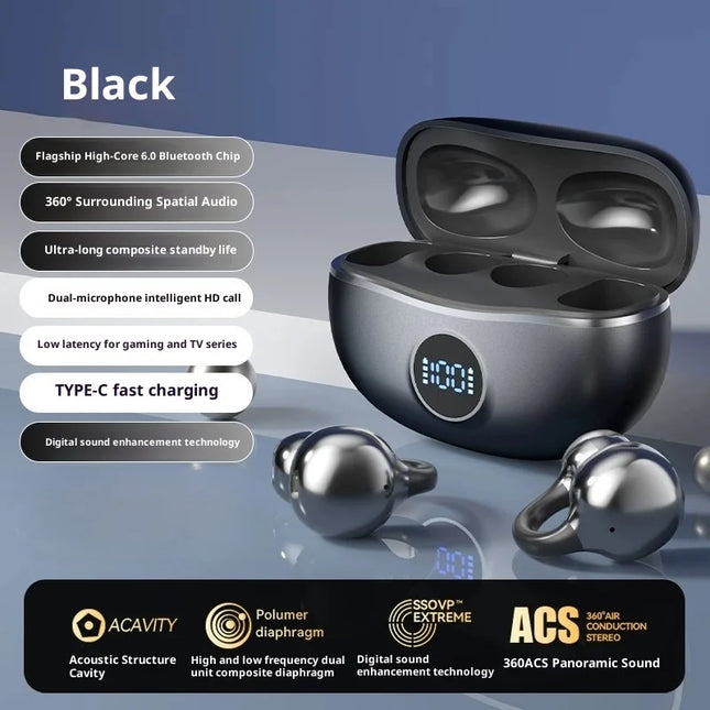 Original SONY Ear clip OWS Wireless Bluetooth Ear Clip Headphones sports Gaming Headset HIFI Surround Sound Earbuds With Mic