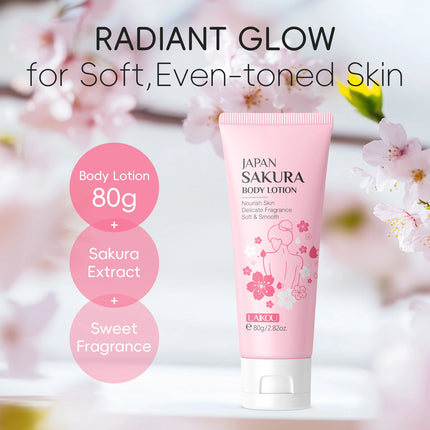 LAIKOU Japan Sakura Body Lotion Nourishing Body Moisturizer Fragrant Body Cream Soft Smooth Skin Treatment 200g