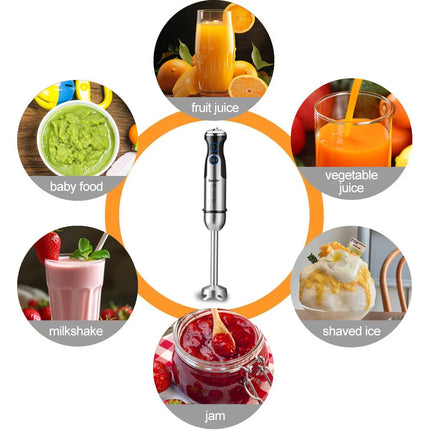 Sonifer 1200W 5-in-1 Immersion Hand Blender Set SF-8091S, Stepless Speed, 500ml Chopper, Whisk, Milk Frother, 600ml Beaker