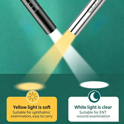 USB Rechargeable Stainless Steel Pen Light, Mini Medical LED Flashlight for Pupil Oral Check, Portable Handy Torch Lamp