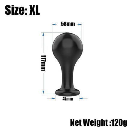 Black Smooth Butt Plug with Flared Base Prostate Massager for Men And Women Beginner Anal Training Toy