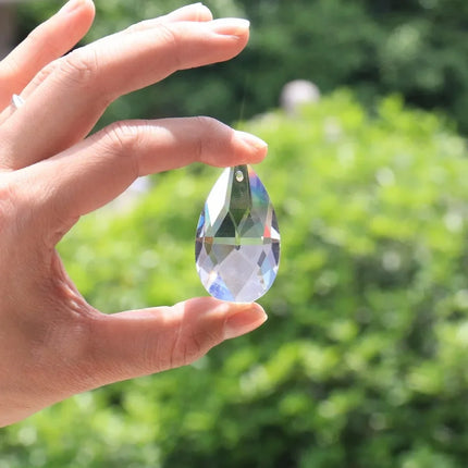 10PCS 28mm Tear Drop Crystals Prism Sun Catcher Clear Glass Chandelier Crystal Parts DIY Hanging Pendant Jewelry Spacer Faceted