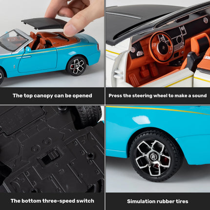 1:24 Simulated Rolls-Royce Shadow Alloy Car Model Sound And Light Pull-Back Toy Car Sports Car Boys Collection Ornaments Gift