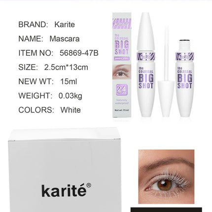 2pcs Long and Curling White Mascara, Water-resistant and Sweat-proof, with No Clumping or Smudging on The Lashes.
