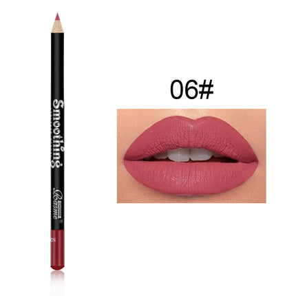 12 Color Nude Matte Lipstick Pencil Long-lasting Waterproof Lip Pencil High Pigmented Lip Liner Lips Makeup Tool Lip Contouring