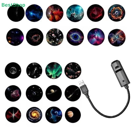 ☽Romantic Rotatable Galaxy Star Projector Portable USB LED Night Light Sleep Atmosphere Lamp Home Wedding Party Decoration