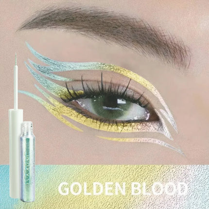 Shiny Chameleon Green Liquid Eyeliner Metallic Eyeshadow Multicolor Eye Liner Pearlescent Polarized Glitter Eye Pigment Makeup