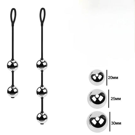 3 Size Metal Anal Beads Butt Plug Silicone Rope Geisha Balls Weighted Vaginal Kegel Exerciser Erotic Sex Toys for Woman