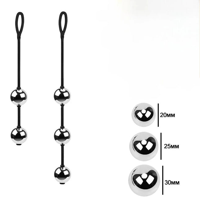 3 Size Metal Anal Beads Butt Plug Silicone Rope Geisha Balls Weighted Vaginal Kegel Exerciser Erotic Sex Toys for Woman