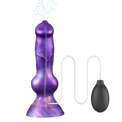 Realistic Dog Penis Squirting Dildo Anal Plug Knot Suction Cup Enema Ball Waterproof Silicone Fantasy Adult Toy for Men and Wome