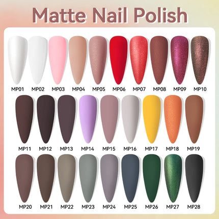 LILYCUTE 7ml Matte Nail Polish Velvet Effect Pearl Shell  Air Dry Nail Art Varnish No Need Lamp Manicure Glitter Nail Care Polis