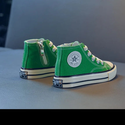 Children's Mid-Top Canvas Shoes Soft Sole Comfortable Casual Children's Shoes Boys and Girls Non-slip Breathable Board Shoes