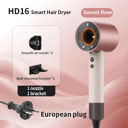 Hair Dryer with Negative Ions for Hair Care, Quiet, Fast Drying, Temperature Control, High-Speed, Huaqiangbei Strong Wind Hd16 Hair Dryer