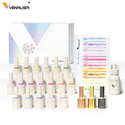 1/2/3pcs Kit Venalisa 10ml Nail Gel Polish HEMA/TPO Free Base Ultra Glossy Diamond Tempered Long Wear Top Coat Matt Gel Varnish