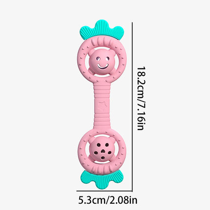 Baby bite glue anti eating hand tool, water boiling grinding tooth stick, silicone strawberry teddy bear, ringing toy