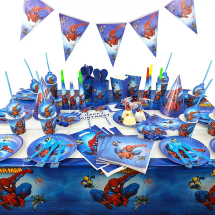 Spiderman Birthday Decor Superhero Theme Spider Birthday Party Decorations Paper Napkins Background Balloons Kids Party Supplies