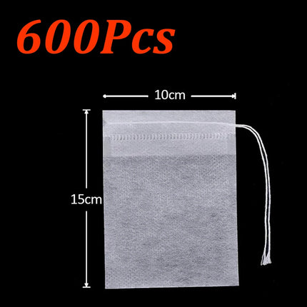 1000-100Pcs Disposable Tea Bags Empty Scented Tea Filter Bags Paper with Drawstring for Coffee Herb Loose Tea Kitchen Tools