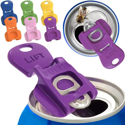 6/12PCS Easy Tab Opener&Drink Protector Coke Beverage Can Opener Plastic Simple Bottle Opener Sealing Dustproof Easy To Pull Can