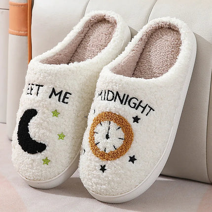Women Indoor Slippers Warm Plush Home Slipper Autumn Winter Shoes Woman House Flat Floor Soft Silent Slides for Bedroom