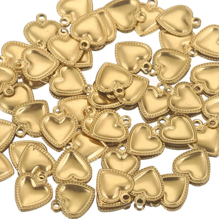50pcs Stainless Steel Small Heart Charms for Jewelry Making Necklace Bracelet Extend Chain Tail Tag Supplies Material Wholesale