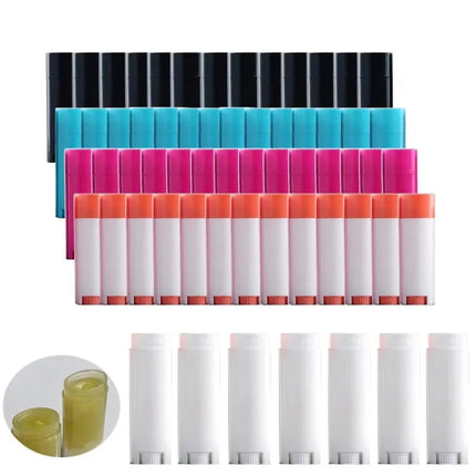 10/30/50/100/200 Empty PP 5g Oval Lipstick Tube Empty Round Lip Gloss Tube Clear Travel Bottle Plastic Diy Oval Lip Balm Tubes