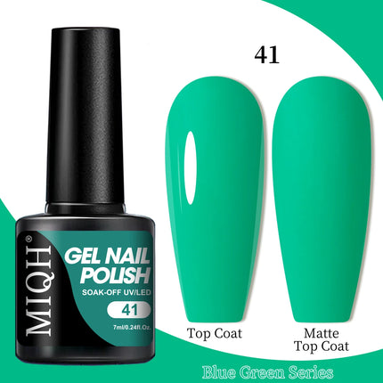 7ml Gel Polish, Blue Gel Nail Polish Fall Winter Colors Ice Blue Green Series Gel Polish Dark Blue Navy Blue Sparkle Soak Off UV