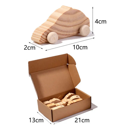 Children 3D Log Color Car Wooden Toys Montessori Educational Diy Painting Graffiti Learning Set Parish Drawing Toys For Children