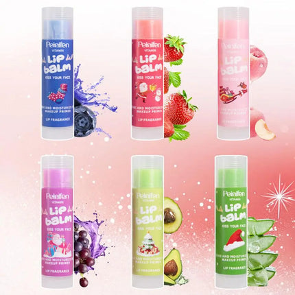 Fruity Color-Changing Lip Balm Set 6PCS Deep Moisture Tinted Balm for Dry Lips Christmas Gift Natural Lip Care for All
