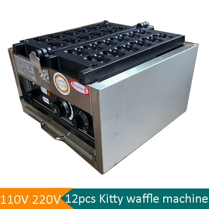 Hot Sale 12pcs Electric Waffle Maker Cat Shape Waffle Machine Mini Cute Shaped Waffles Machine New Arrival Taiyaki Waffle Maker