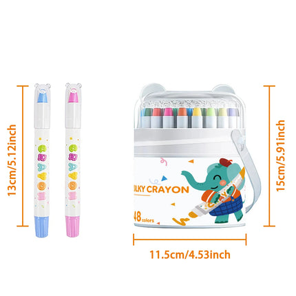 12/24/36/48 Color Silky Twistable Crayons,Washable Art Supplies, Multicultural Pastel Gel Crayons,Easy Grip Coloring Gift
